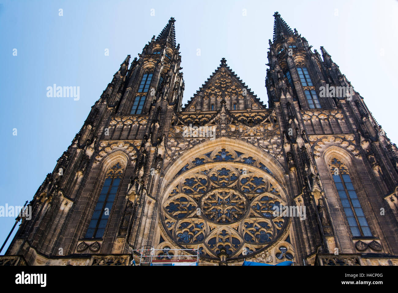 Prague, west facade the St. Veits cathedral Stock Photo