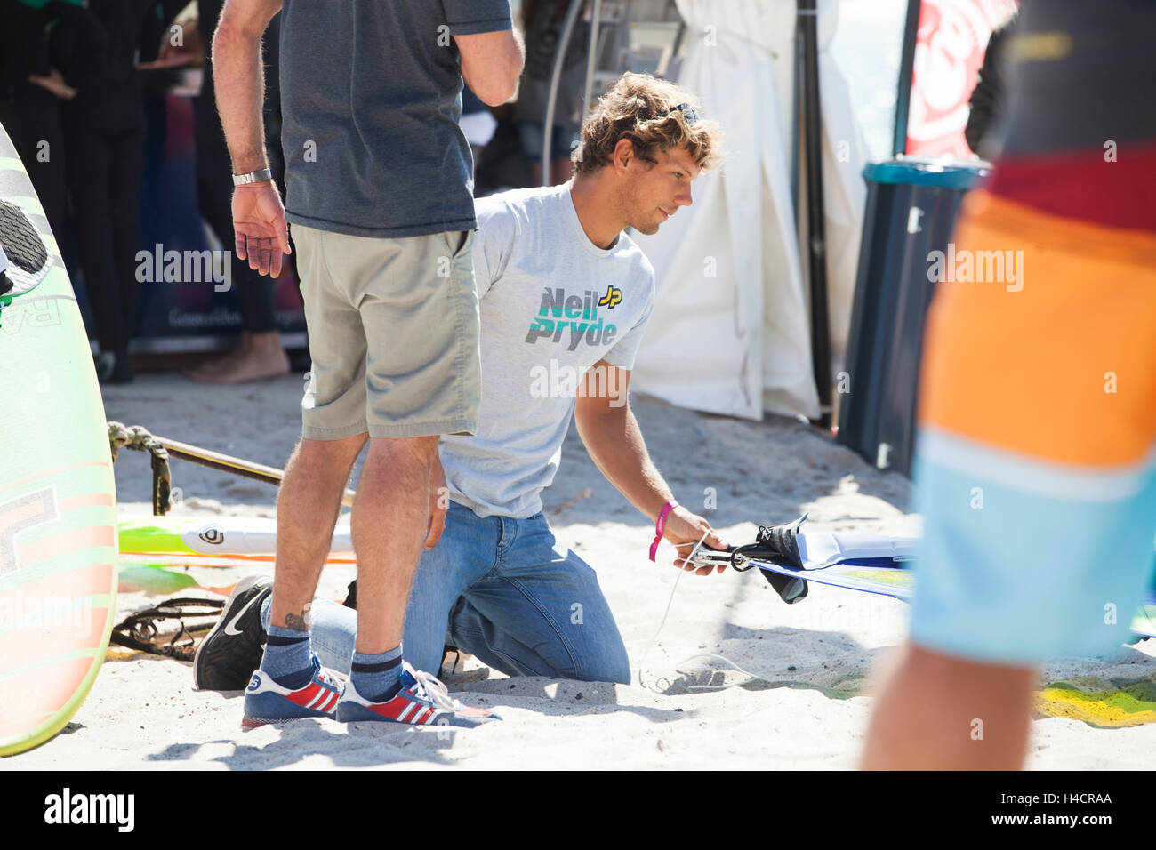 Leon Jamaer at the surfing festival Fehmarn 2016 Stock Photo