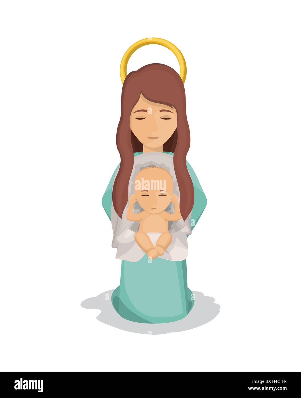 Isolated Mary And Baby Jesus Design Stock Vector Art
