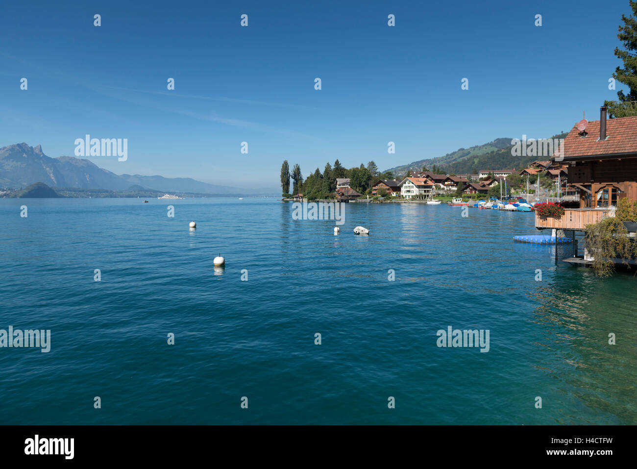 Europe, Switzerland, Thunersee with Merligen Stock Photo Alamy