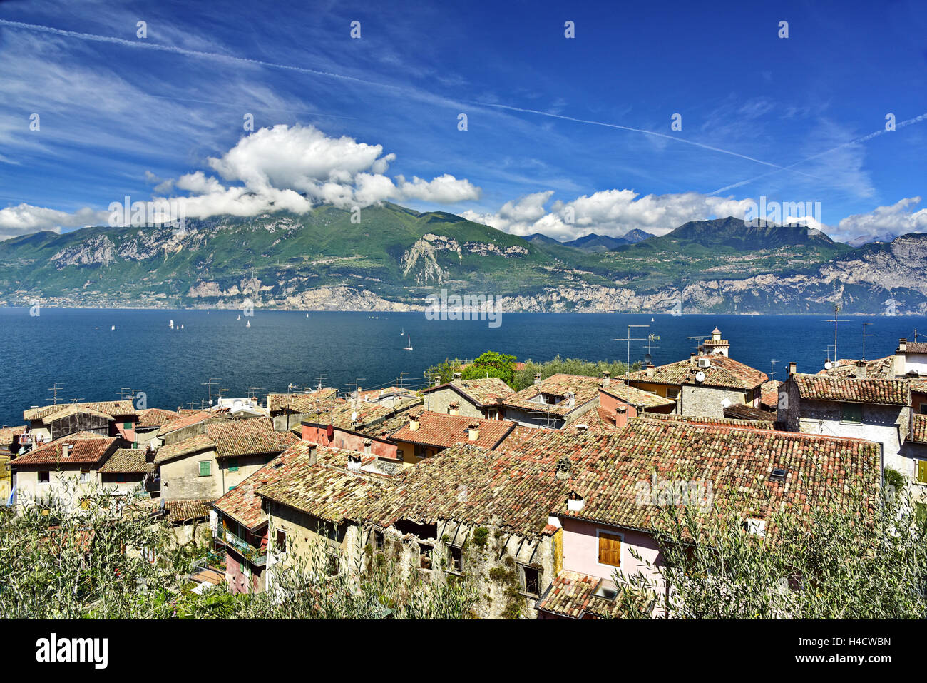View at the Gardasee Castelletto Stock Photo