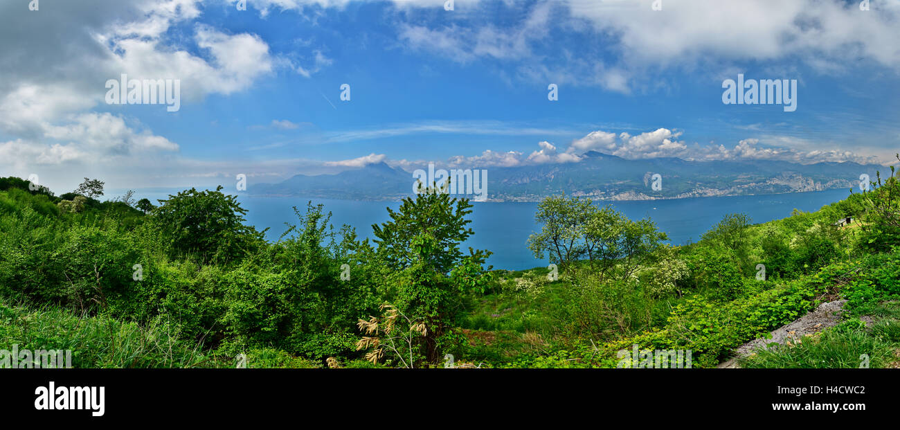 Panorama at the foot Monte Baldo about the Gardasee Stock Photo