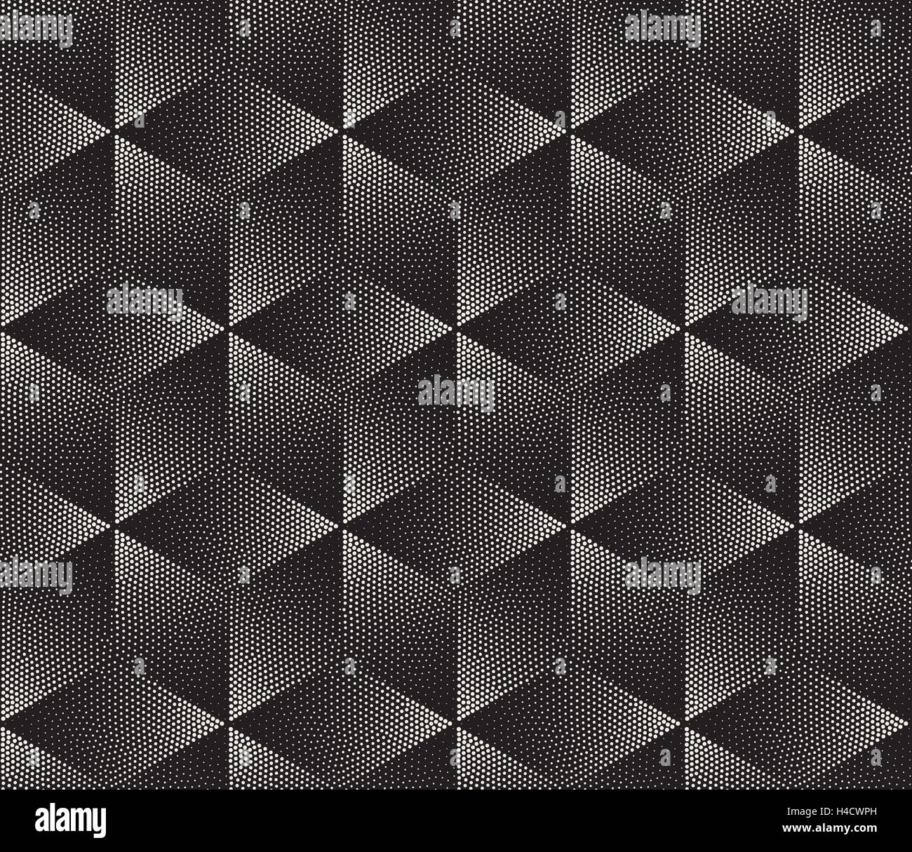 Vector Seamless Black and White Stippling Halftone Gradient Rhombus ...