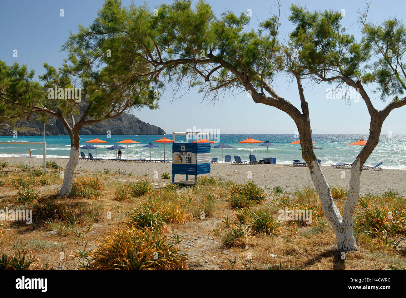 On the beach Plakias, Rethimnon district, Crete, south coast, Greece Stock Photo