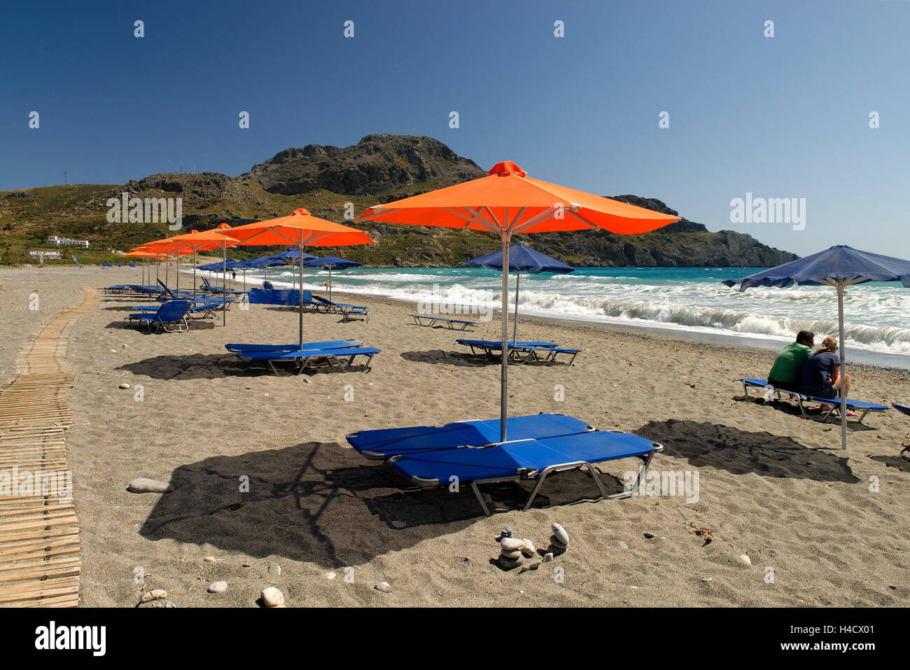 On the beach Plakias, Rethimnon district, Crete, south coast, Greece Stock Photo