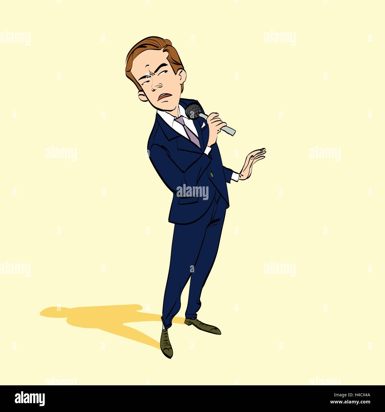 Disgusted journalist during the interview Stock Vector