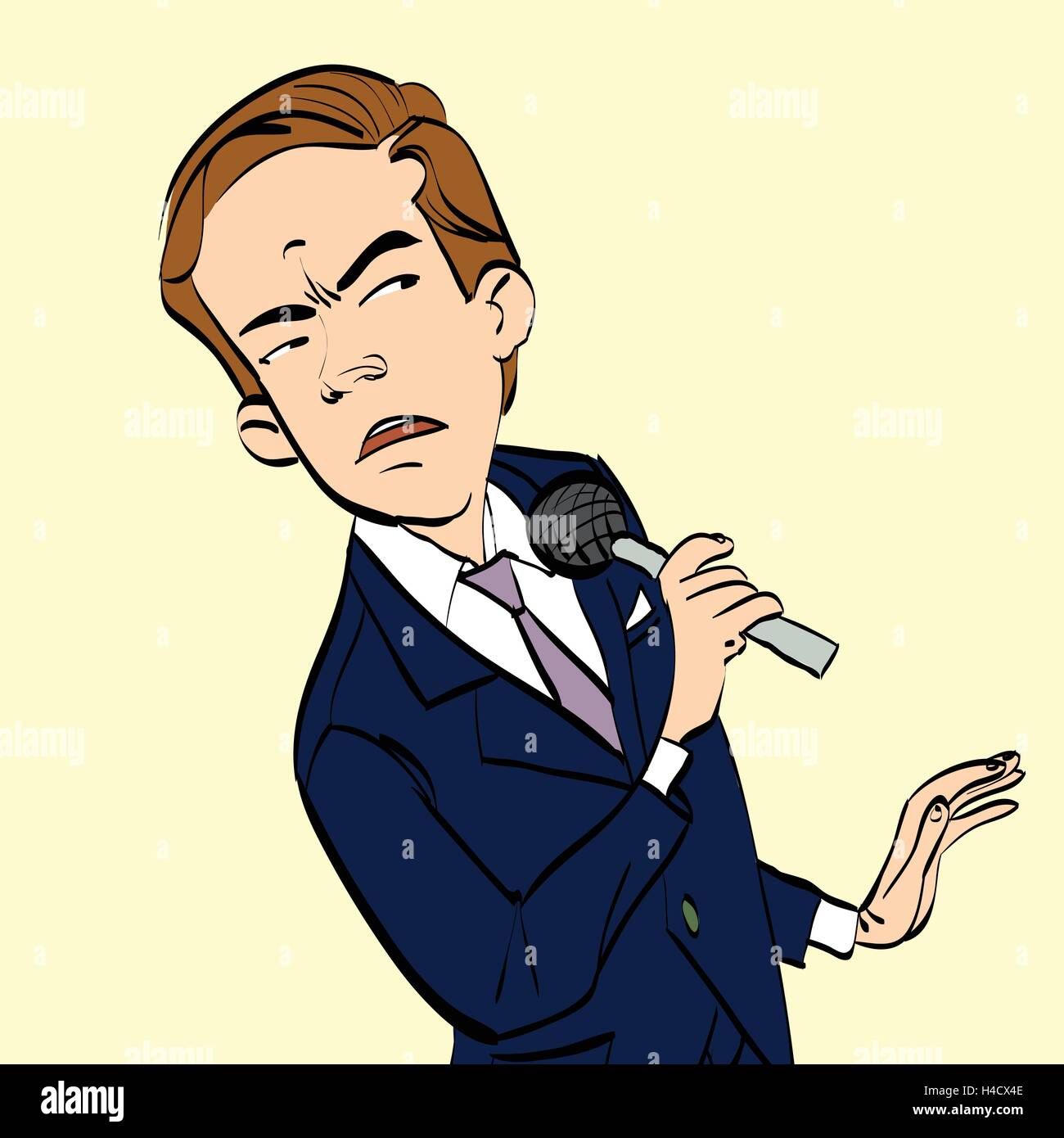 Disgusted journalist during the interview Stock Vector
