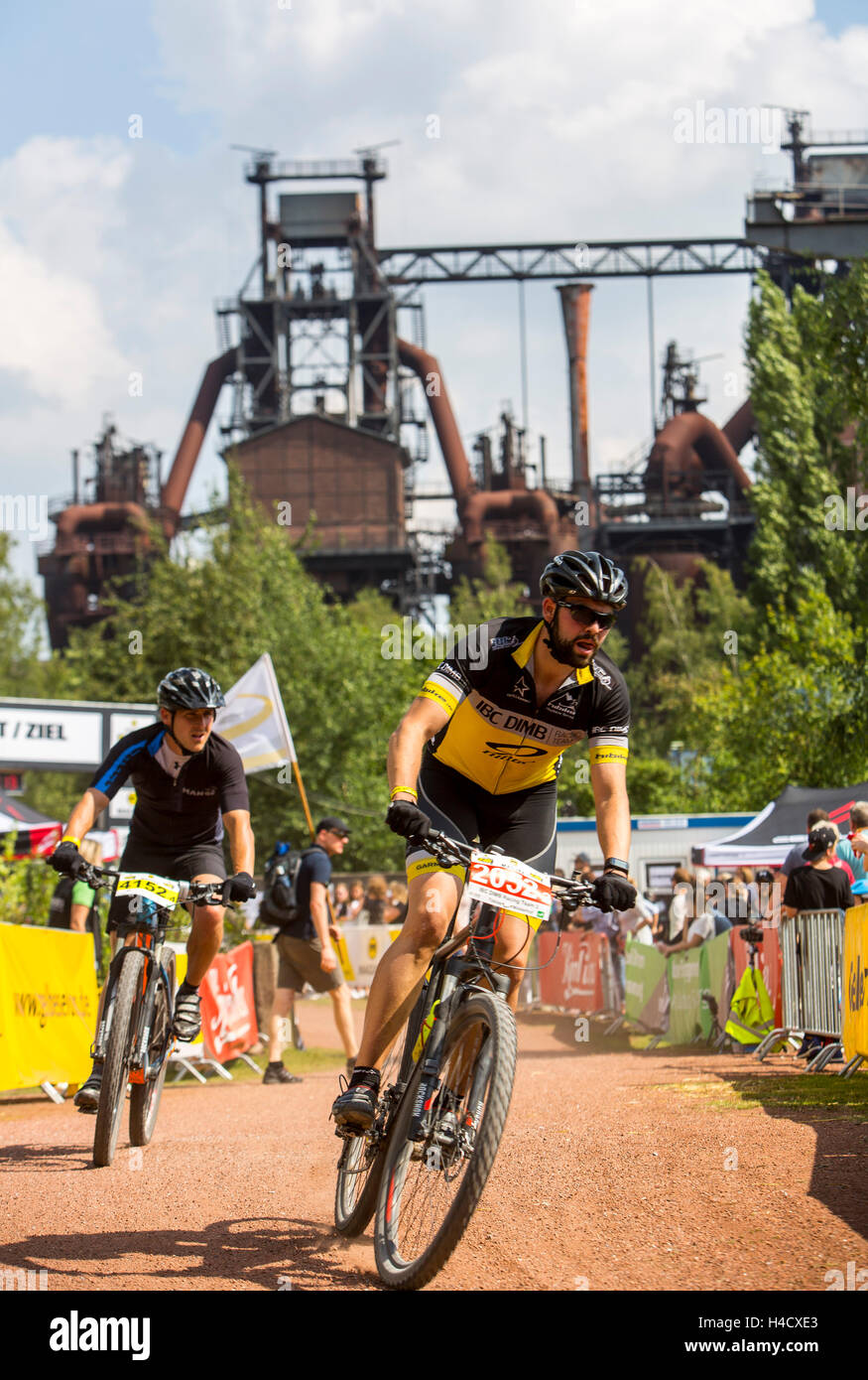 24 hours mountain bike race, through the Landschaftspark Duisburg Stock  Photo - Alamy