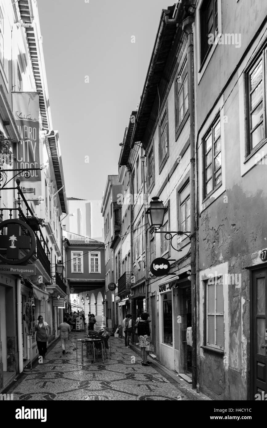 View of a street in the city of Aveiro Stock Photo