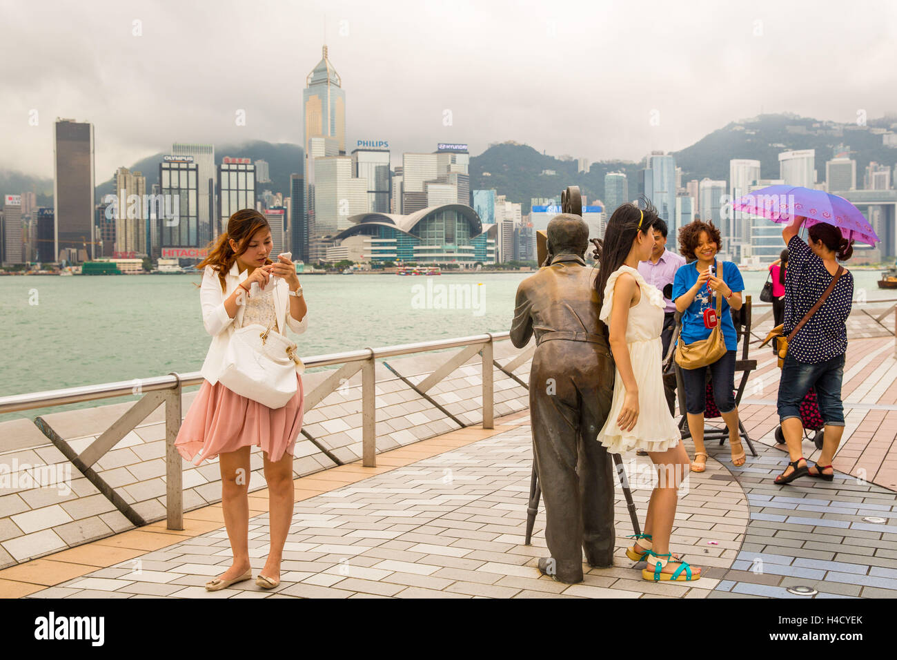 Asia, China, Hong Kong, skyline, woman taking picture Stock Photo - Alamy