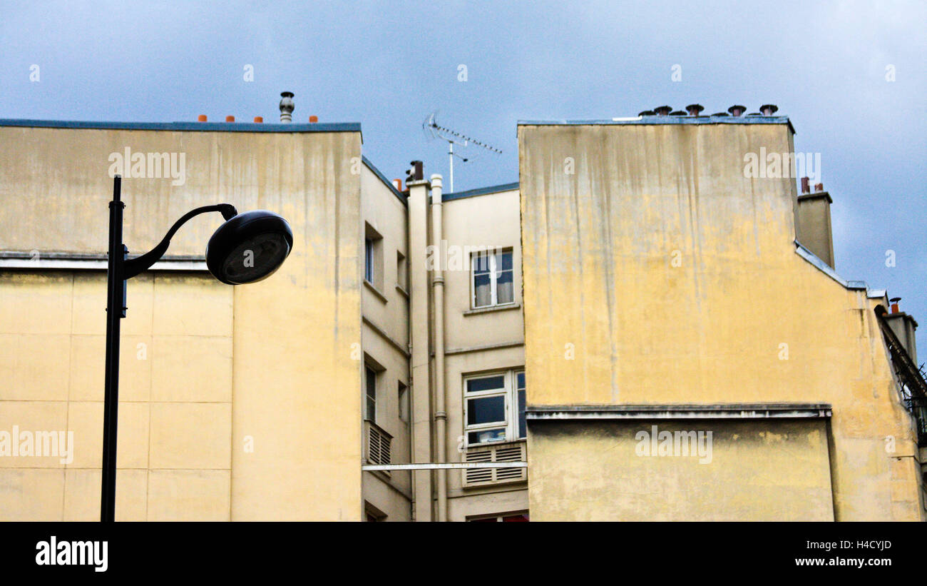 Europe, France, Paris, houses, fire wall Stock Photo