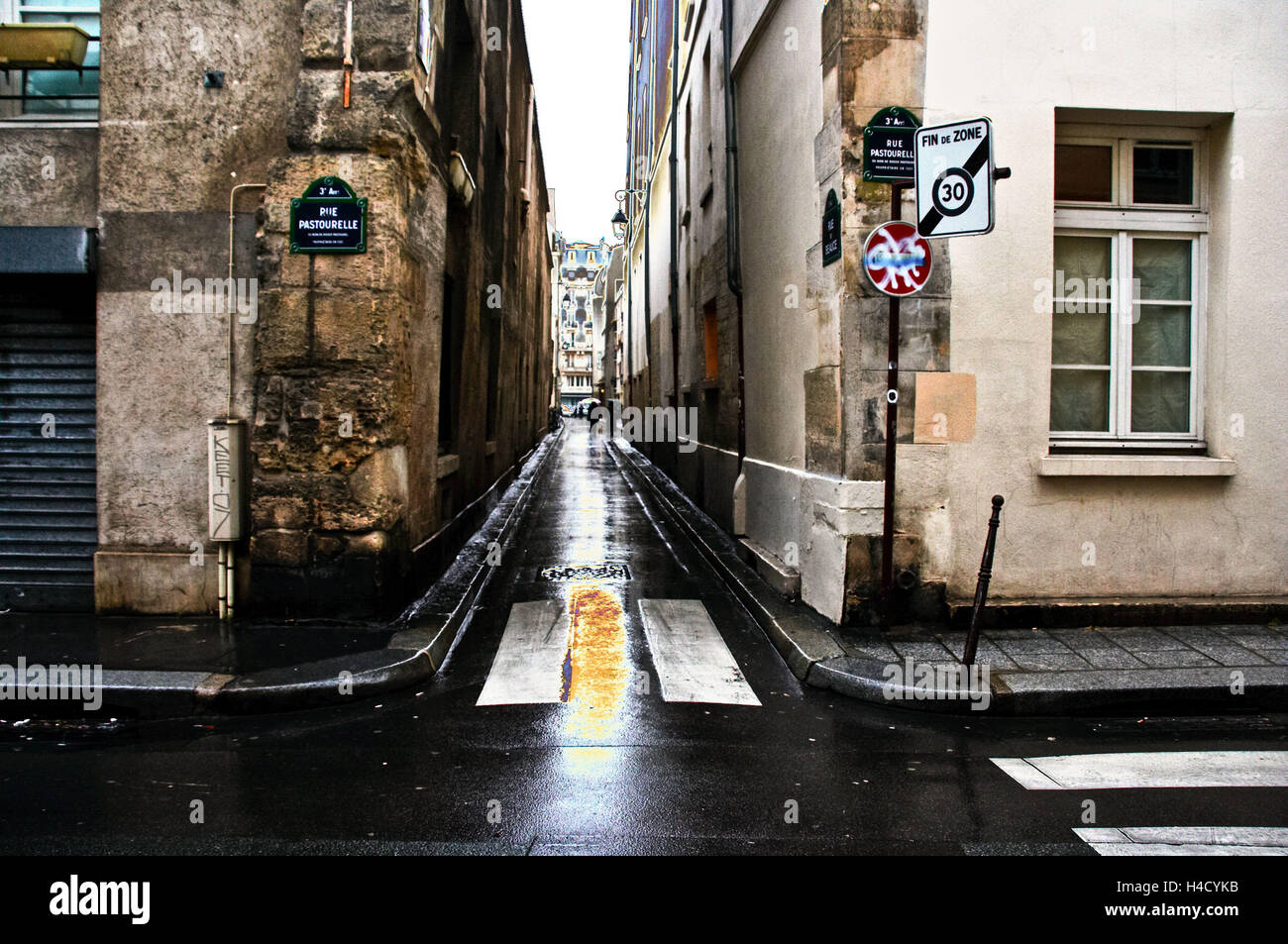 Europe, France, Paris, rou Pastourelle, 1iere Arrondissement Stock ...