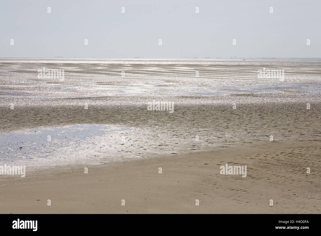 Glittering sea level in front of the Hörnum-Odde Stock Photo