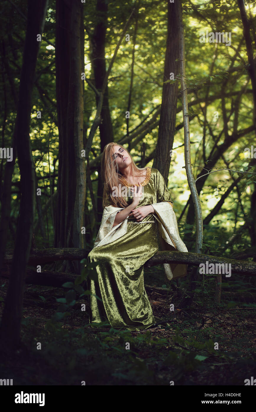 Beautiful Queen Of The Forest Fairytale And Fantasy Stock Photo Alamy