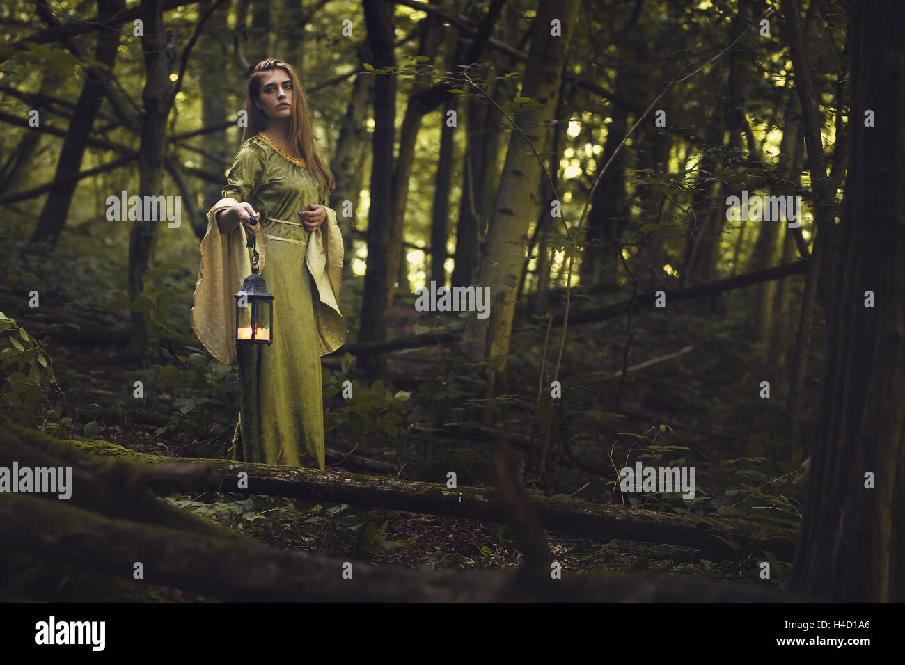 Green lady of the woods. Fantasy and fairy Stock Photo