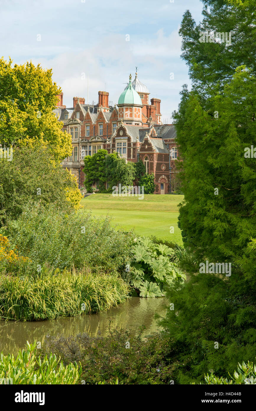 Sandringham House and Lake, Norfolk, England Stock Photo