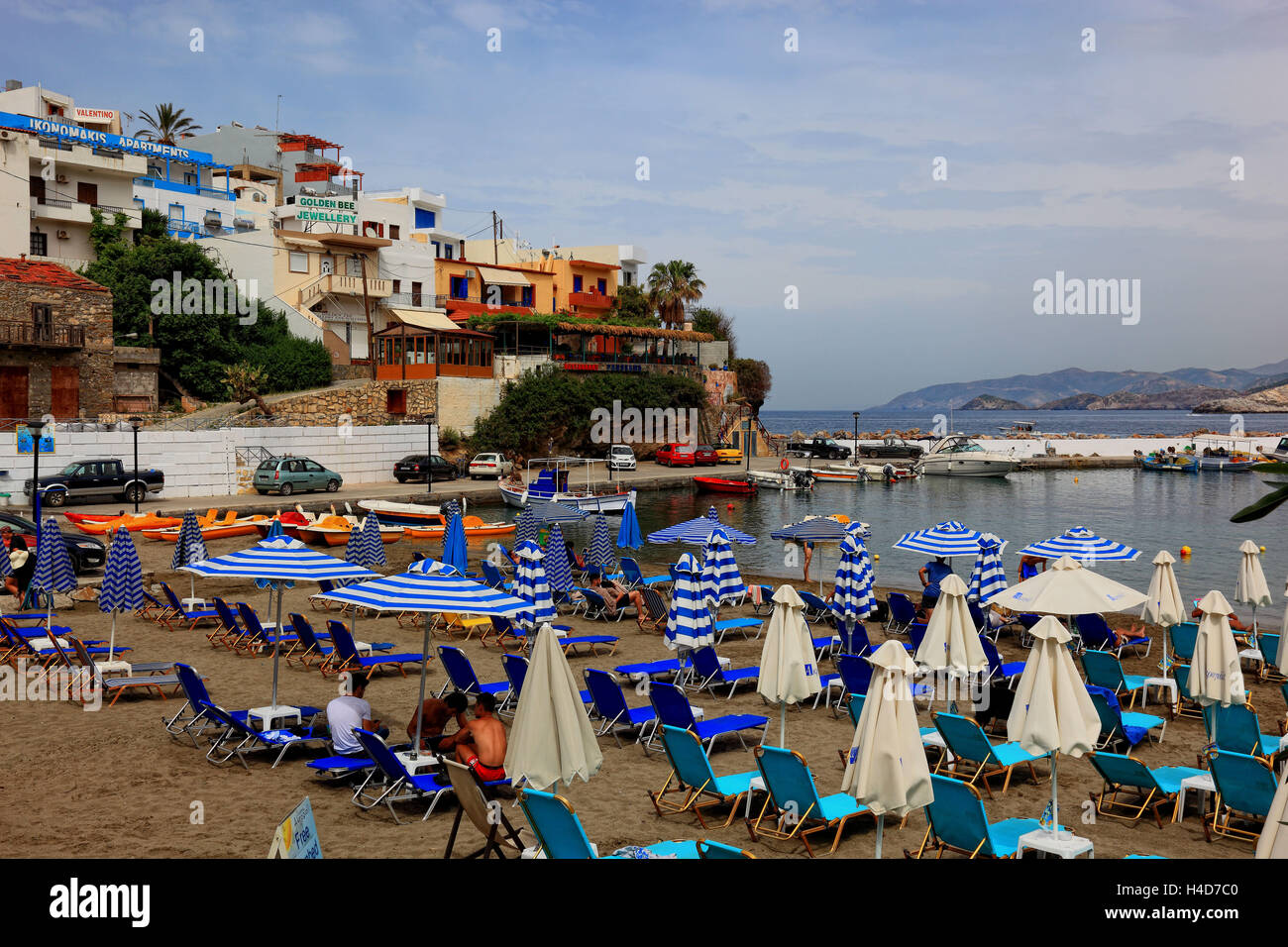 Crete, Bali on the north coast, view at the place with beach and harbour Stock Photo