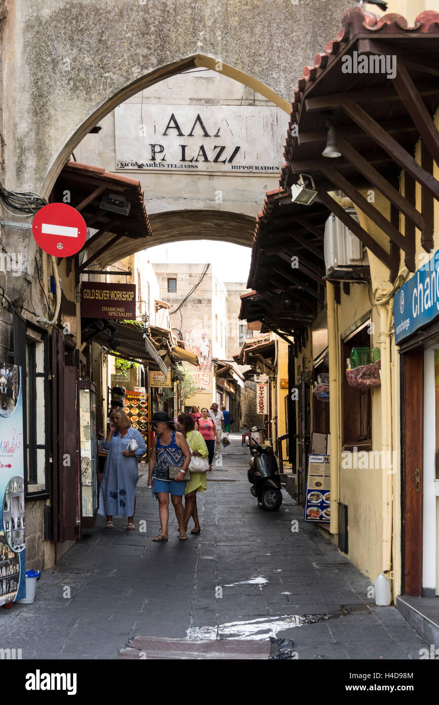 Rhodes, archways in the Old Town Stock Photo