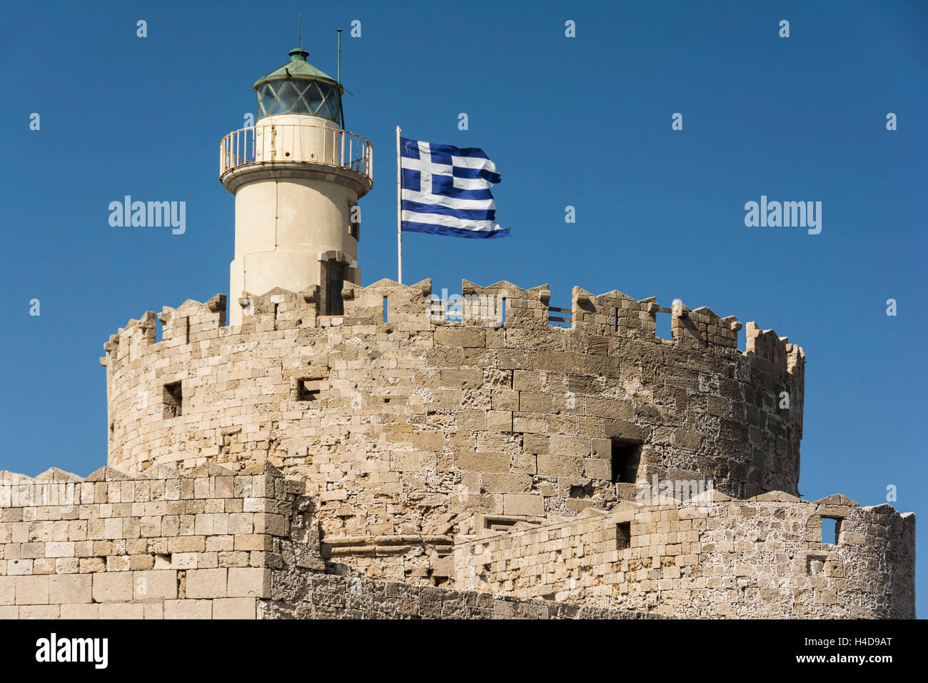 Lighthouse on fortress agio nikolaos hi-res stock photography and ...