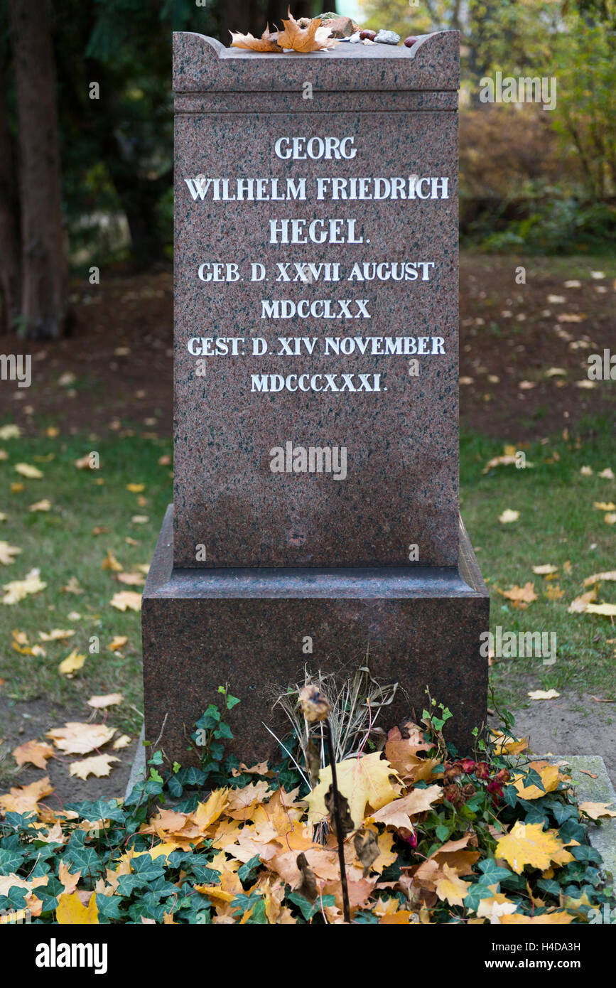 Germany, Berlin, tomb Georg Wilhelm Friedrich Hegel (1770-1831), philosopher, the Dorotheenstädtische cemetery lies in the Berlin district middle, in Chausseestrasse No. 126 Stock Photo