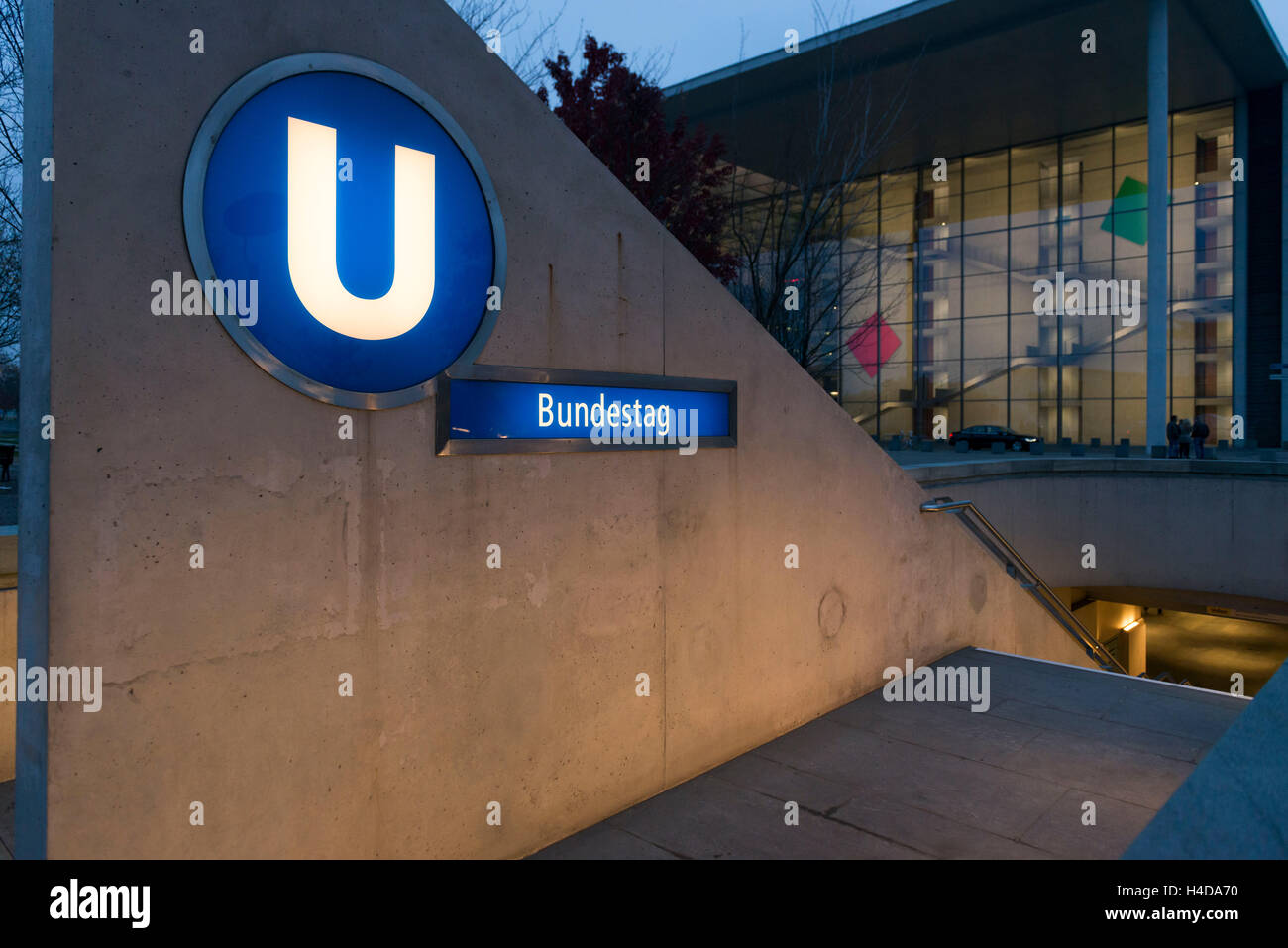 Germany, Berlin, underground stop the Bundestag Stock Photo