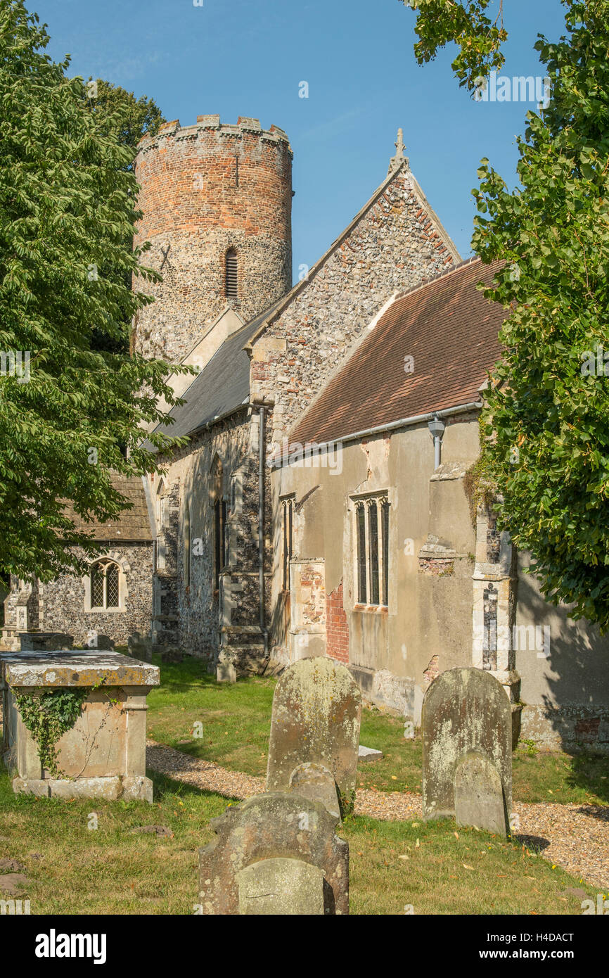 St Peter's and St Paul's Church, Burgh Castle, Norfolk, England Stock