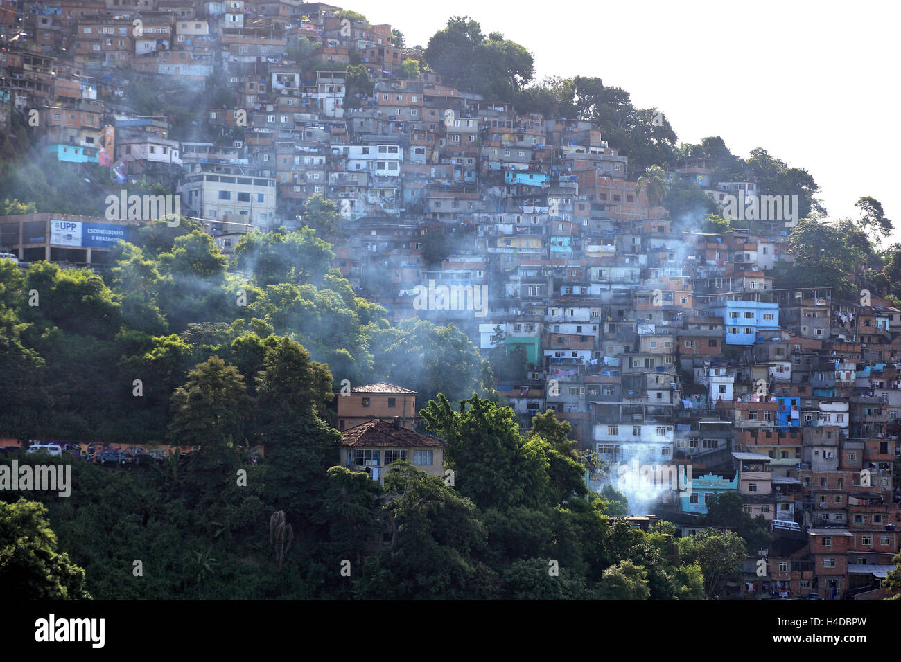 View at the Favelas between Santa Teresa and Centro, Rio de Janeiro, Brazil Stock Photo