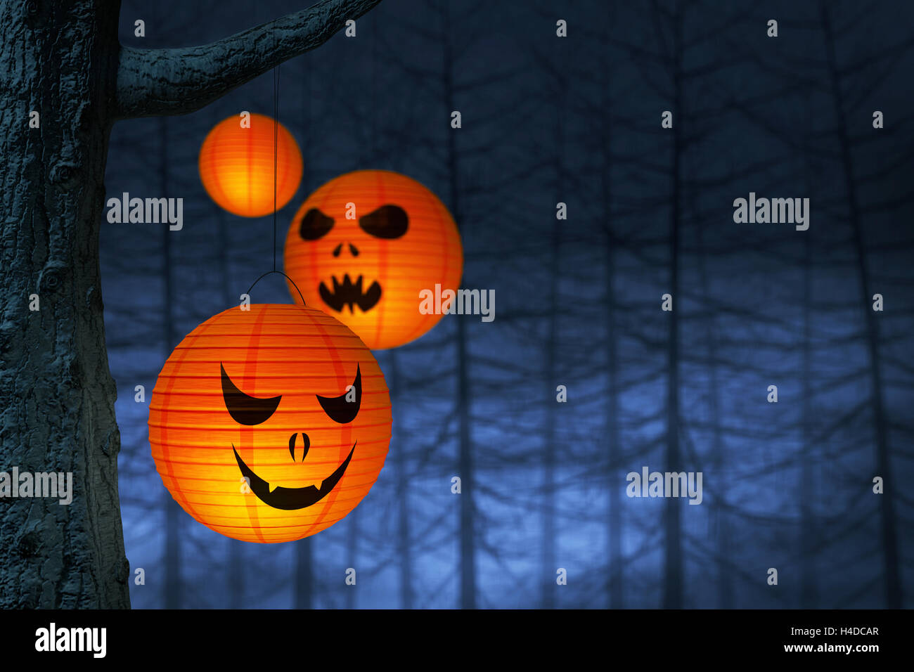 Paper lantern hanging on trees hi-res stock photography and images - Alamy
