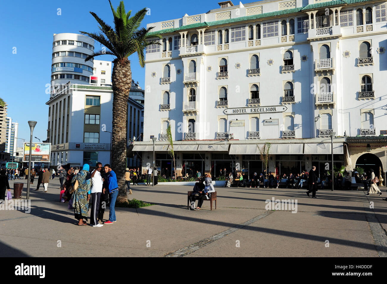 The facade of Excelsior Hotel in Place des Nations Unies Stock Photo Alamy