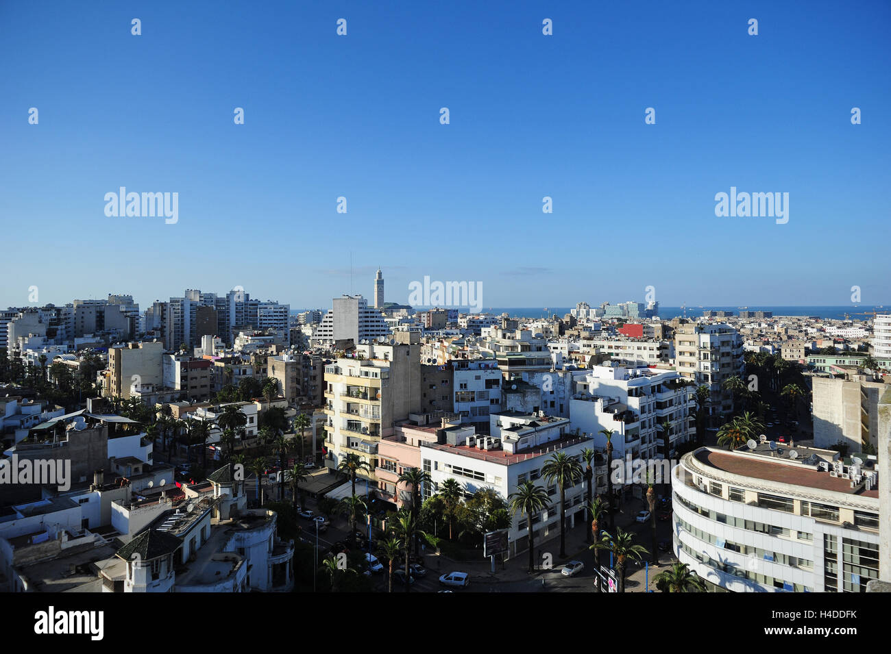 View of Casablanca from the top of the Cathedrale, a former cathedral in the city centre Stock Photo