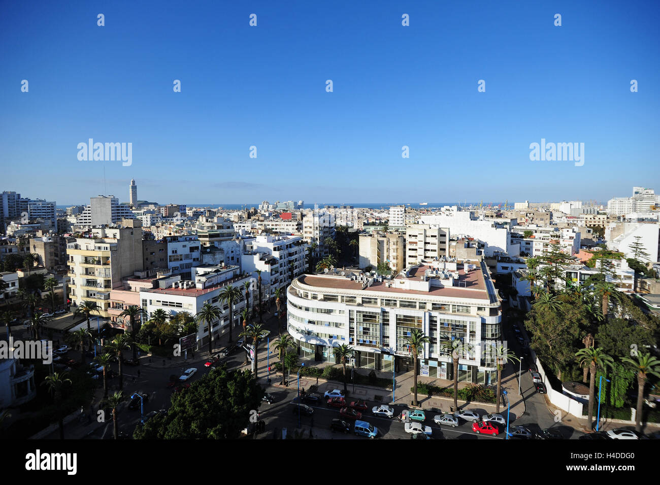 View of Casablanca from the top of the Cathedrale, a former cathedral in the city centre Stock Photo