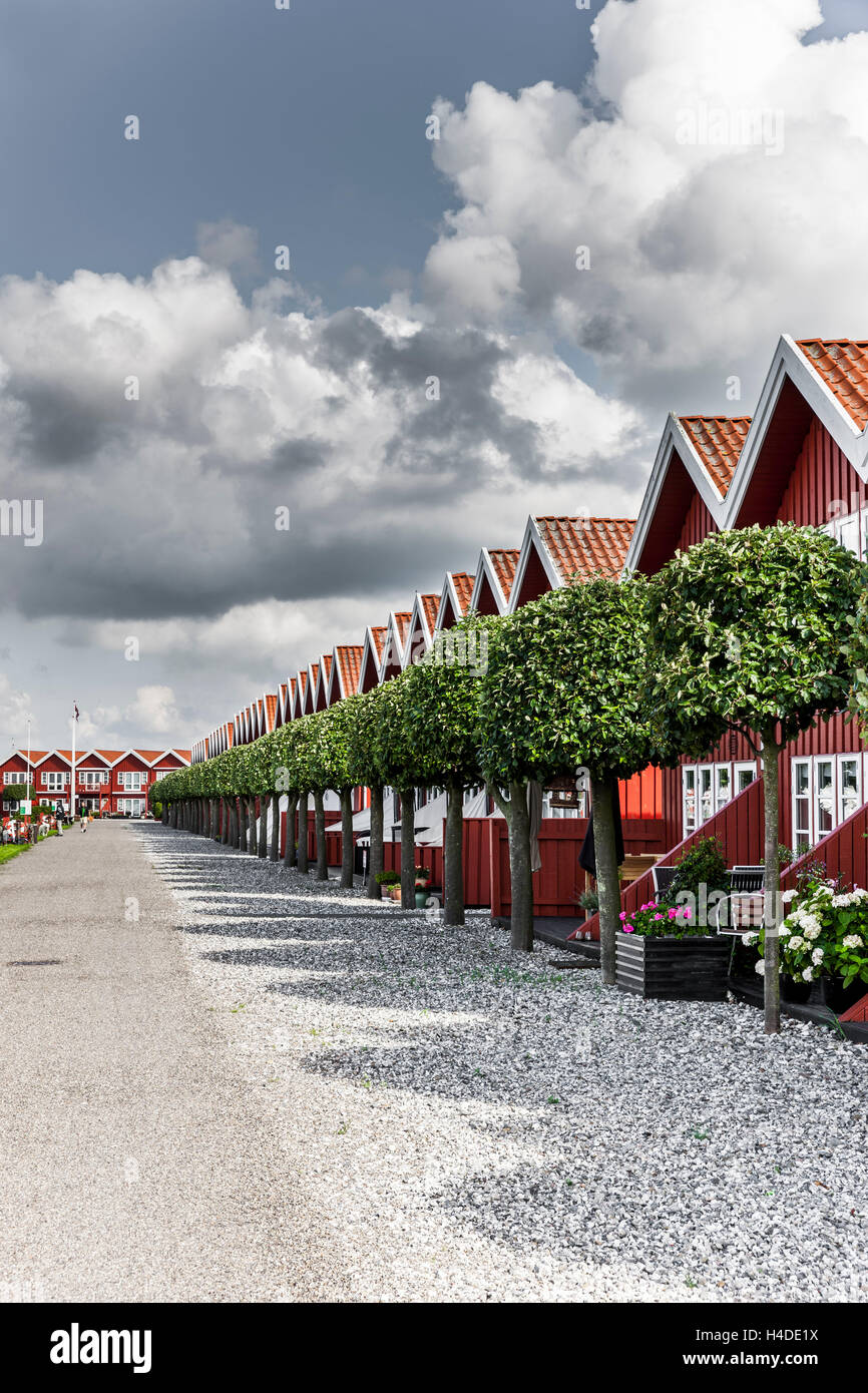 Houses in the yacht harbour of Ebeltoft, Denmark Stock Photo Alamy