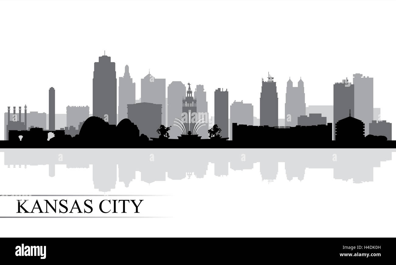 Kansas City skyline silhouette background Stock Photo