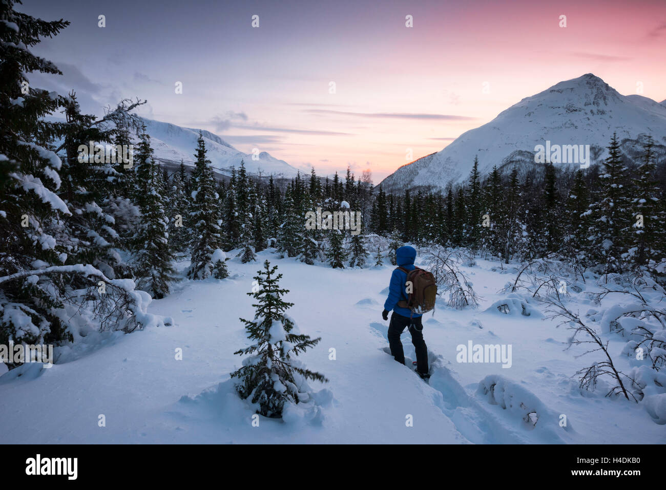 Snow shoe hike in the Lyngen alps, Norway Stock Photo Alamy