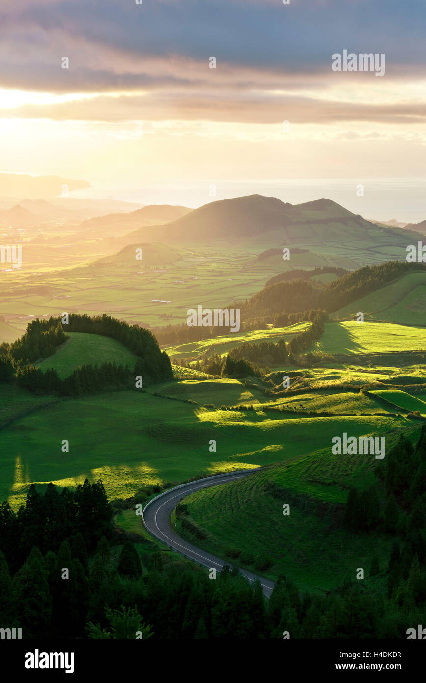 View the Pico Carvao, Sao Miguel, the Azores, Portugal Stock Photo