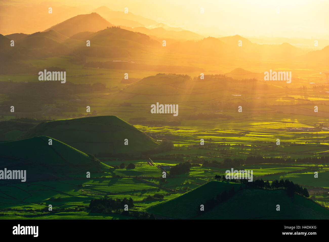 View the Pico Carvao, Sao Miguel, the Azores, Portugal Stock Photo