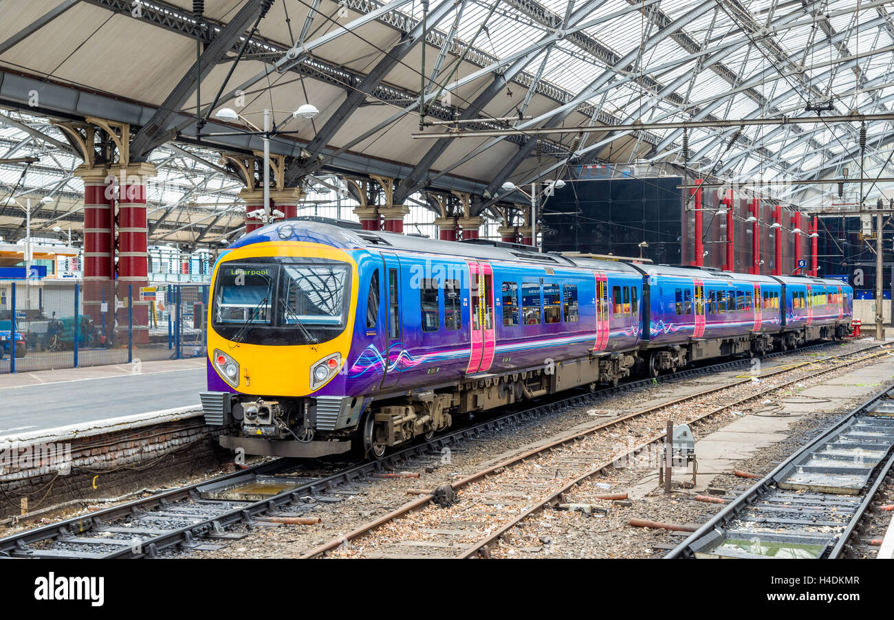 Local train at Liverpool Lime Street Train Station England Stock