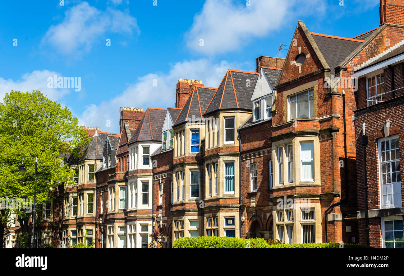 Typical Residential Brick Houses In Cardiff Wales Stock Photo Alamy