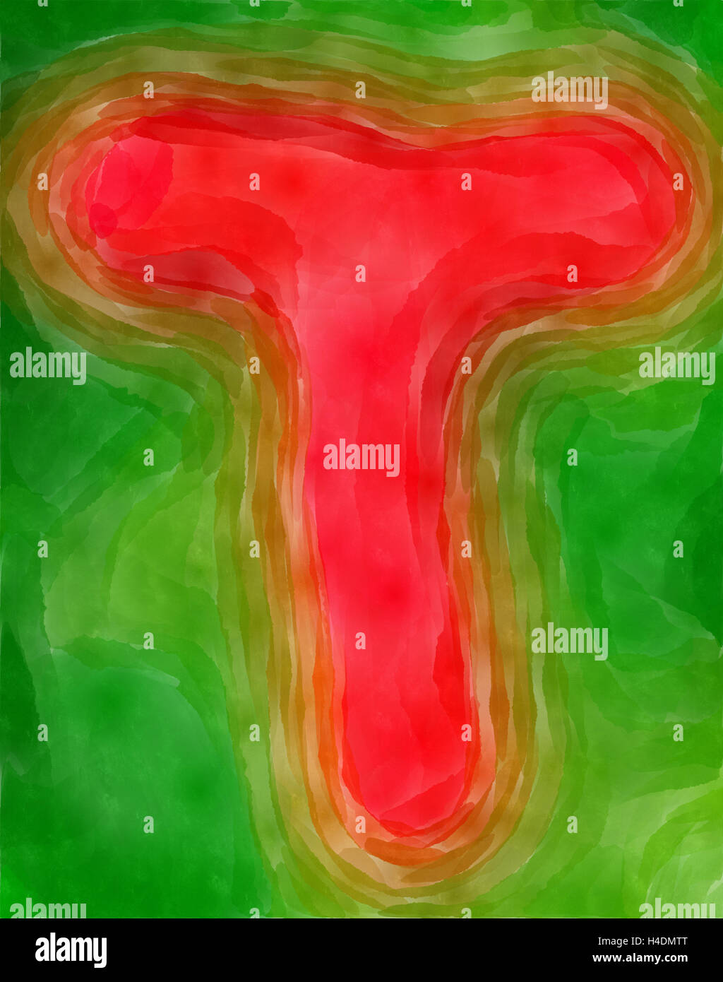 The T letter painted watercolor Stock Photo - Alamy