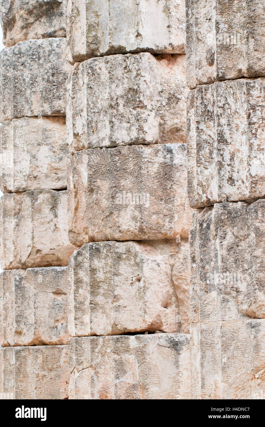 Stone pillars, Delphi, Greece Stock Photo