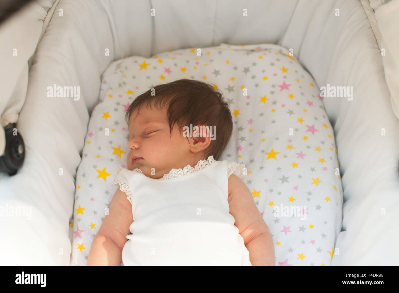 Baby sleeping in the pram Stock Photo Alamy