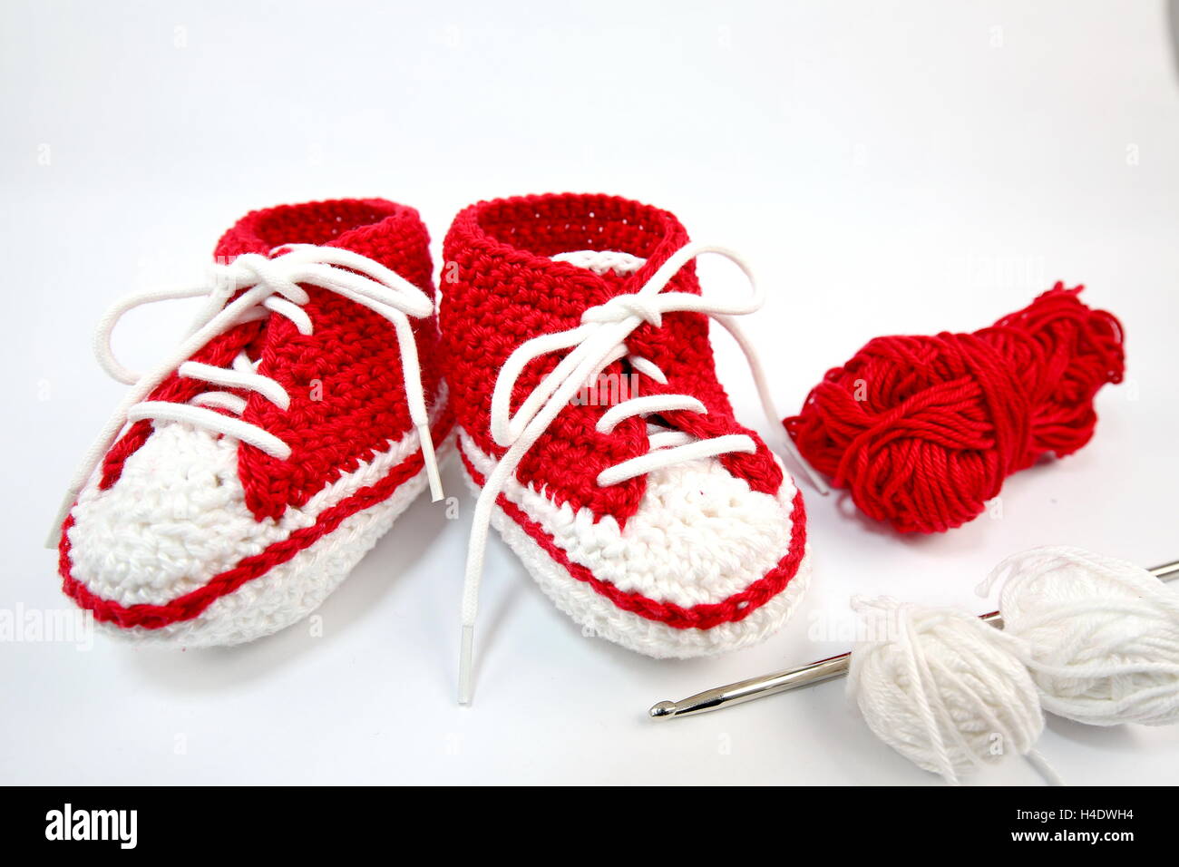 Crochet shoes Stock Photo