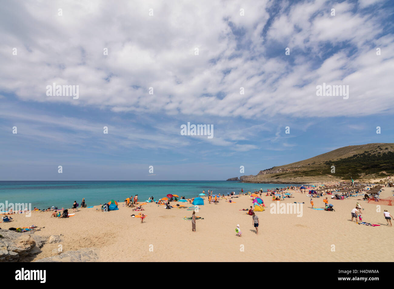 Spain, the Balearic Islands, island Majorca, Cala Mesquida, beach life, Stock Photo