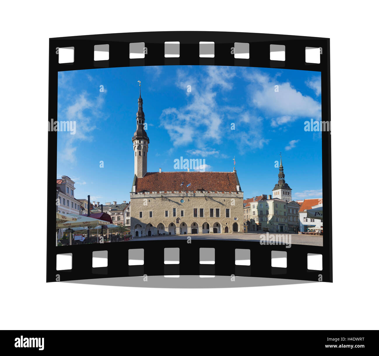 The Tallinn town hall is located in the old town of Tallinn, Estonia, Baltic States, Europe Stock Photo