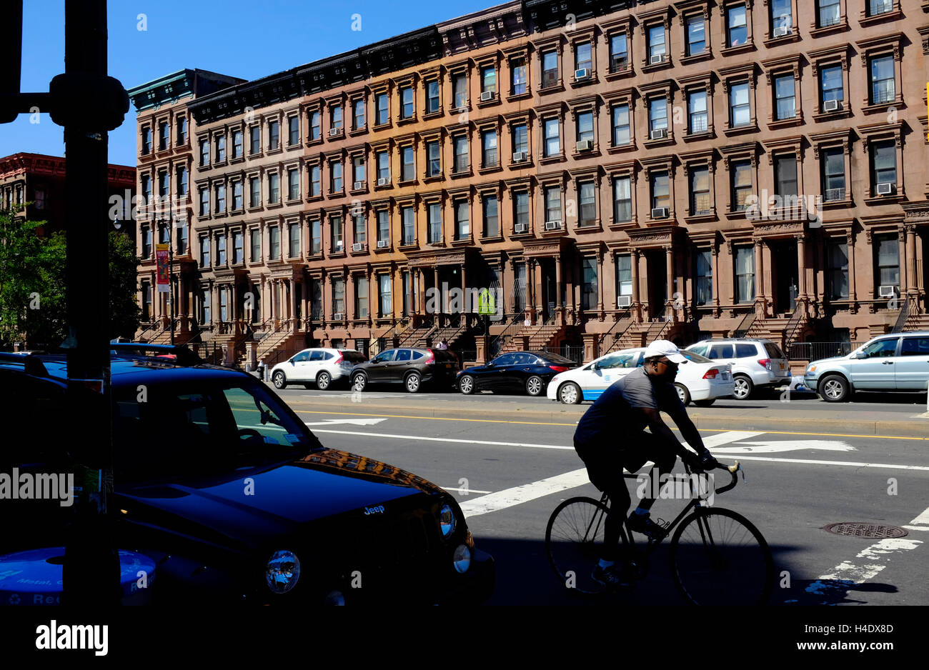Renovated historic brownstone apartment building on Lenox Avenue aka