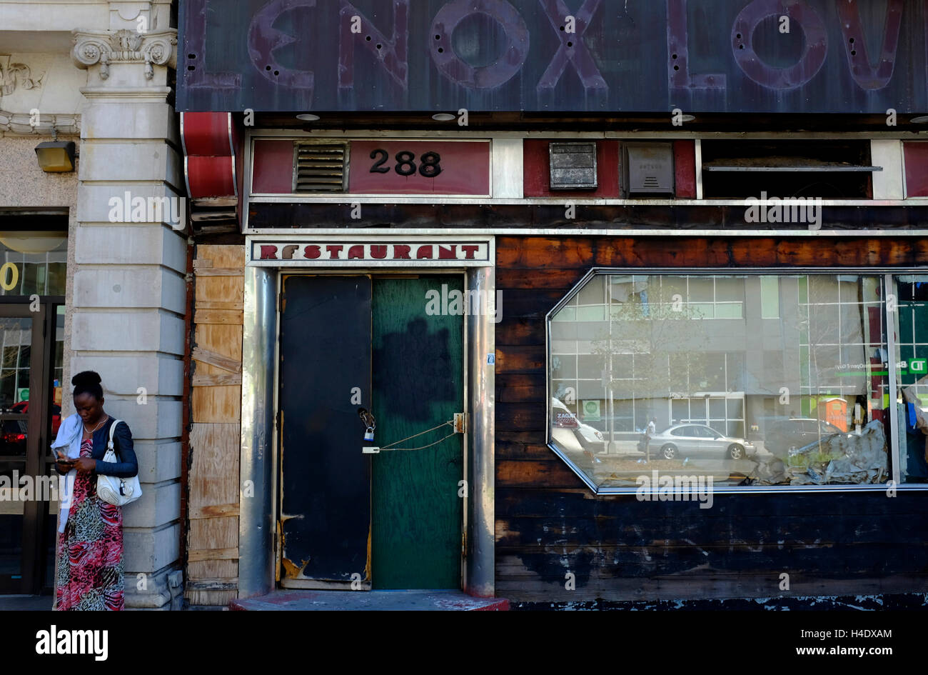 The ruin of original Lenox Lounge in Lenox Avenue.Harlem.New York City
