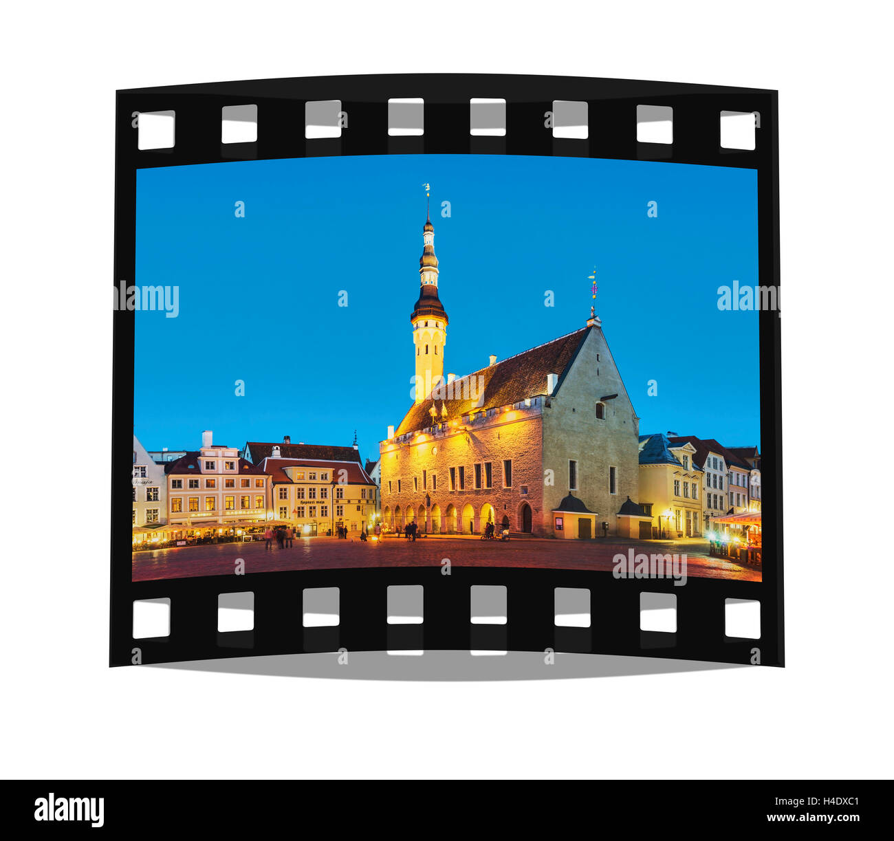 The Tallinn town hall is located in the old town of Tallinn, Estonia, Baltic States, Europe Stock Photo