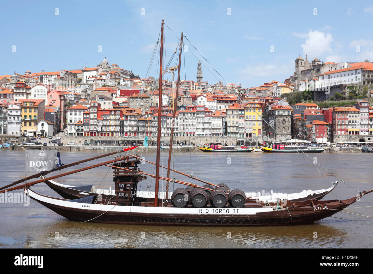 Old Town fourth Ribeira with former boat delivery the port wine producer's on the river Douro, postage, district postage, Portugal, Europe Stock Photo