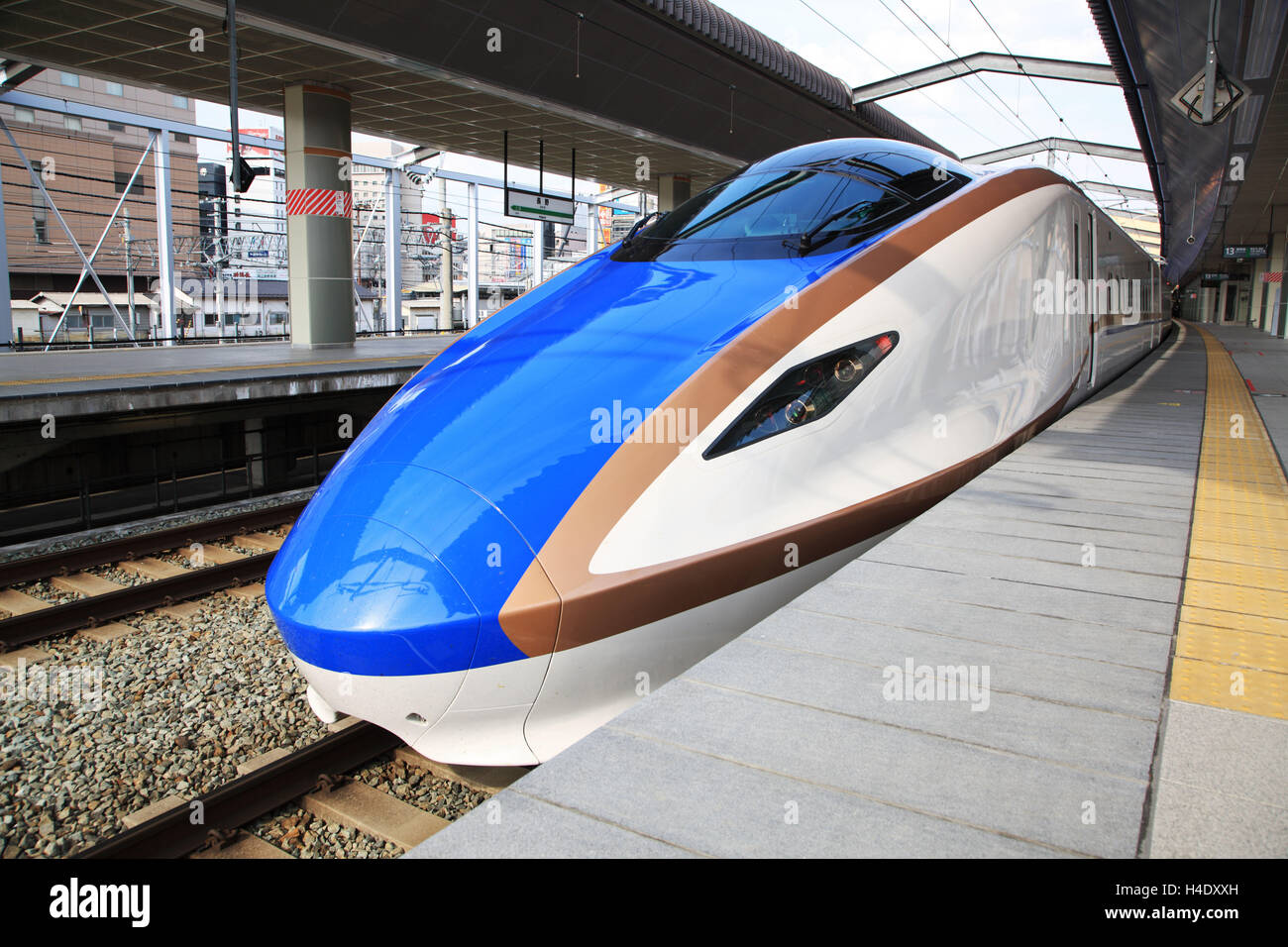 Shinkansen Bullet Train, Japan, Hokuriku Shinkansen At Nagano station Stock Photo Alamy