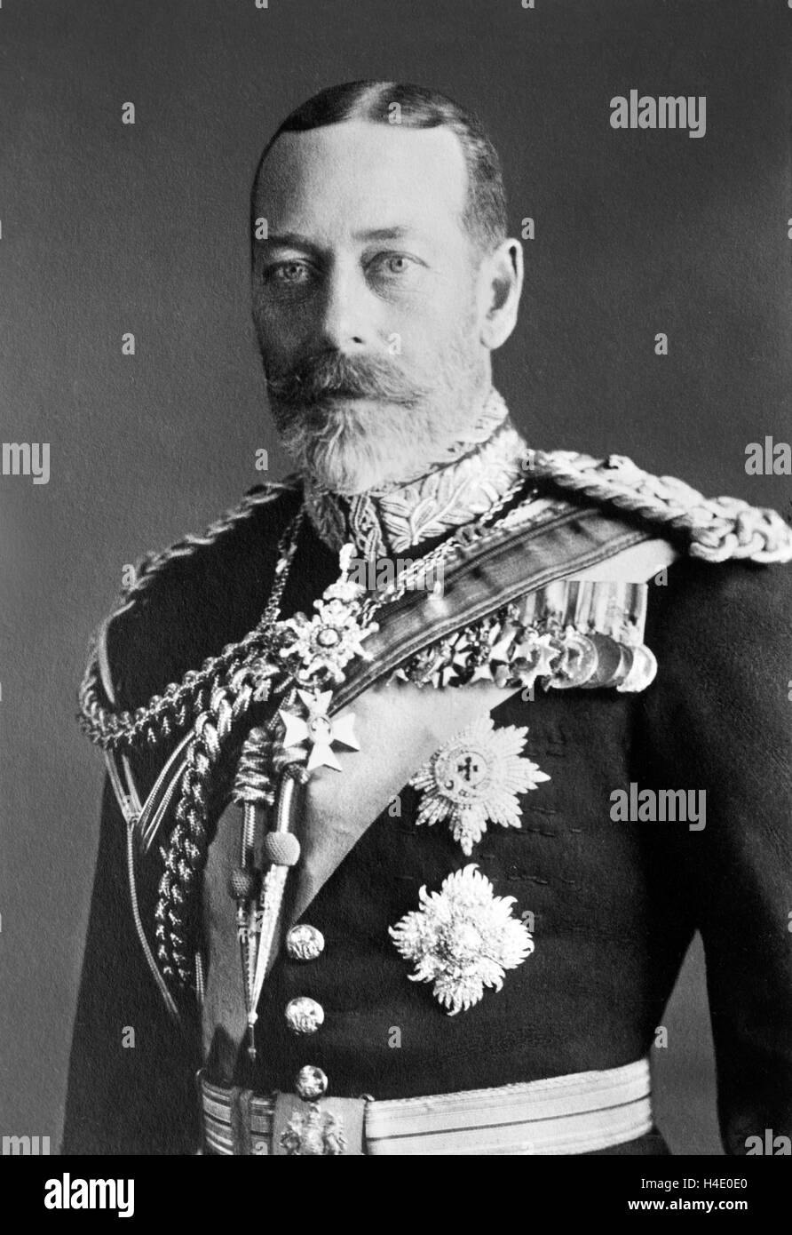 George V. Portrait of King George V (1865-1936). Photo from Bains News Service, 1923 Stock Photo